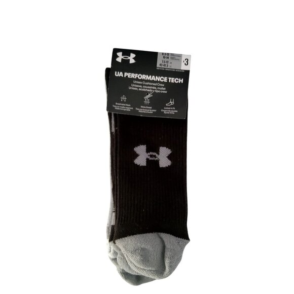 Under Armour Performance Tech Crew Socks 3-Pack L Polyester Spandex - Picture 2 of 3